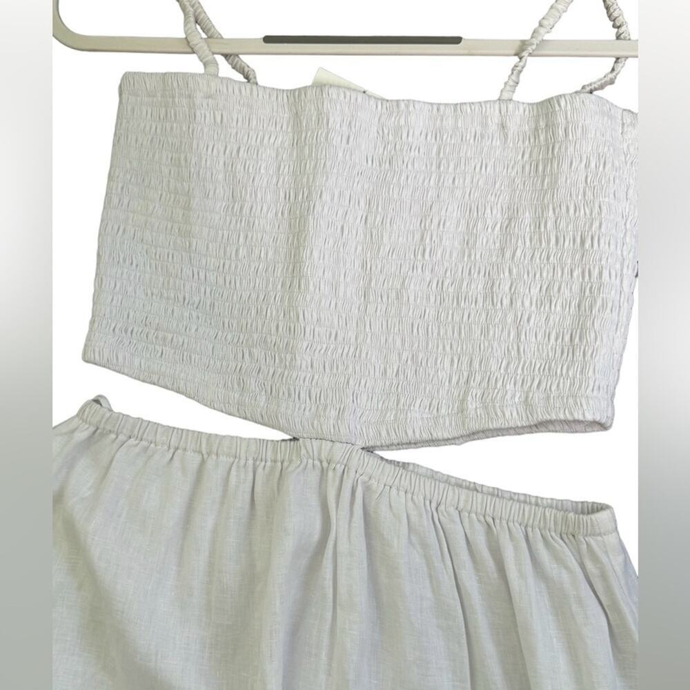 FAITHFULL THE BRAND TAYARI White MIDI DRESS Size 12 - Picture 8 of 9